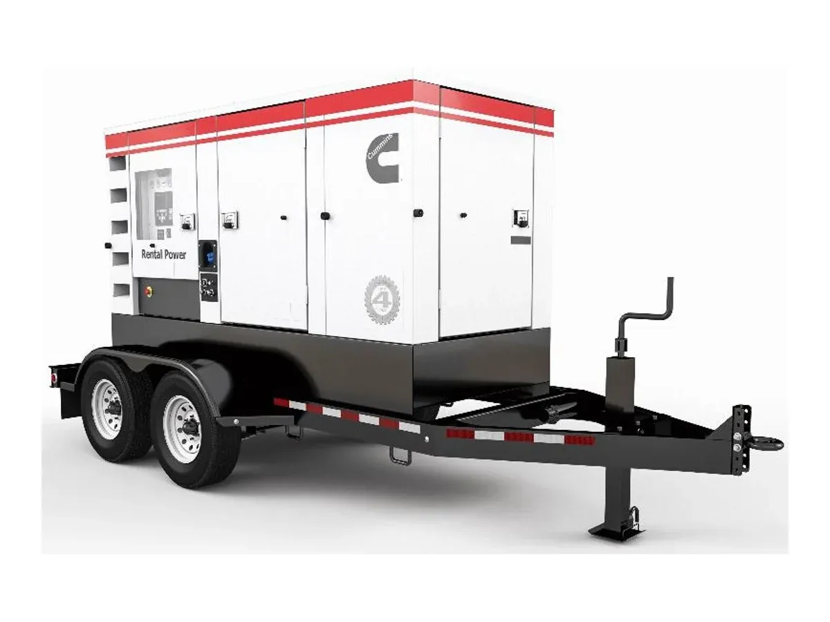 Cummins C100D2RE 100kW liquid-cooled Diesel mobile generator on a trailer