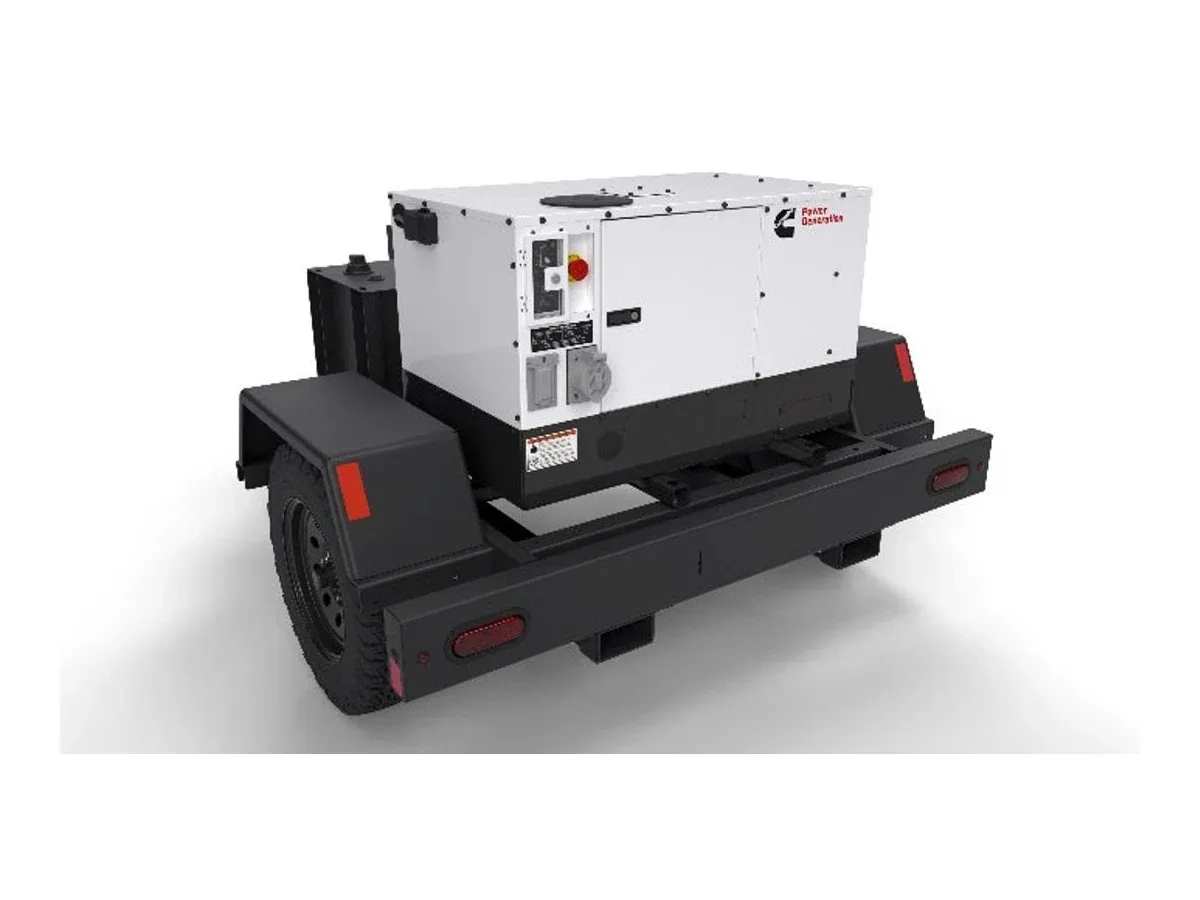 Cummins C12D6RE 12kW liquid-cooled Diesel mobile generator on a trailer