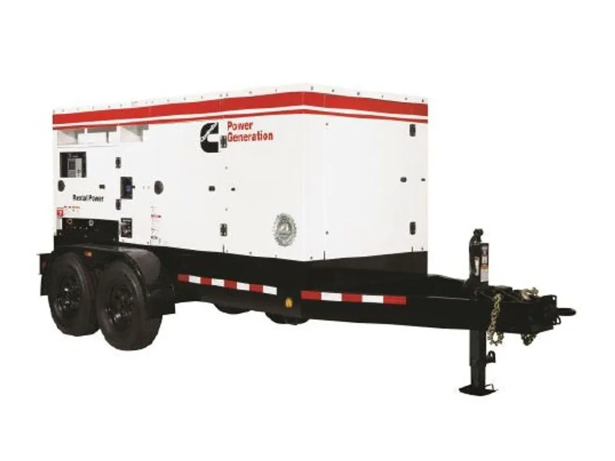 Cummins C150D2RE 150kW liquid-cooled Diesel mobile generator on a trailer