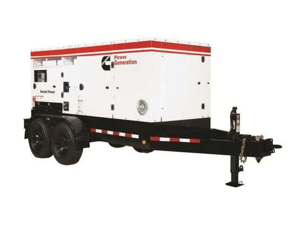 Cummins C200D2RE 200kW liquid-cooled Diesel mobile generator on a trailer